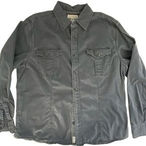 Converse All Star Men’s XL Long Sleeve Button Up Shirt With Chest Pockets Gray